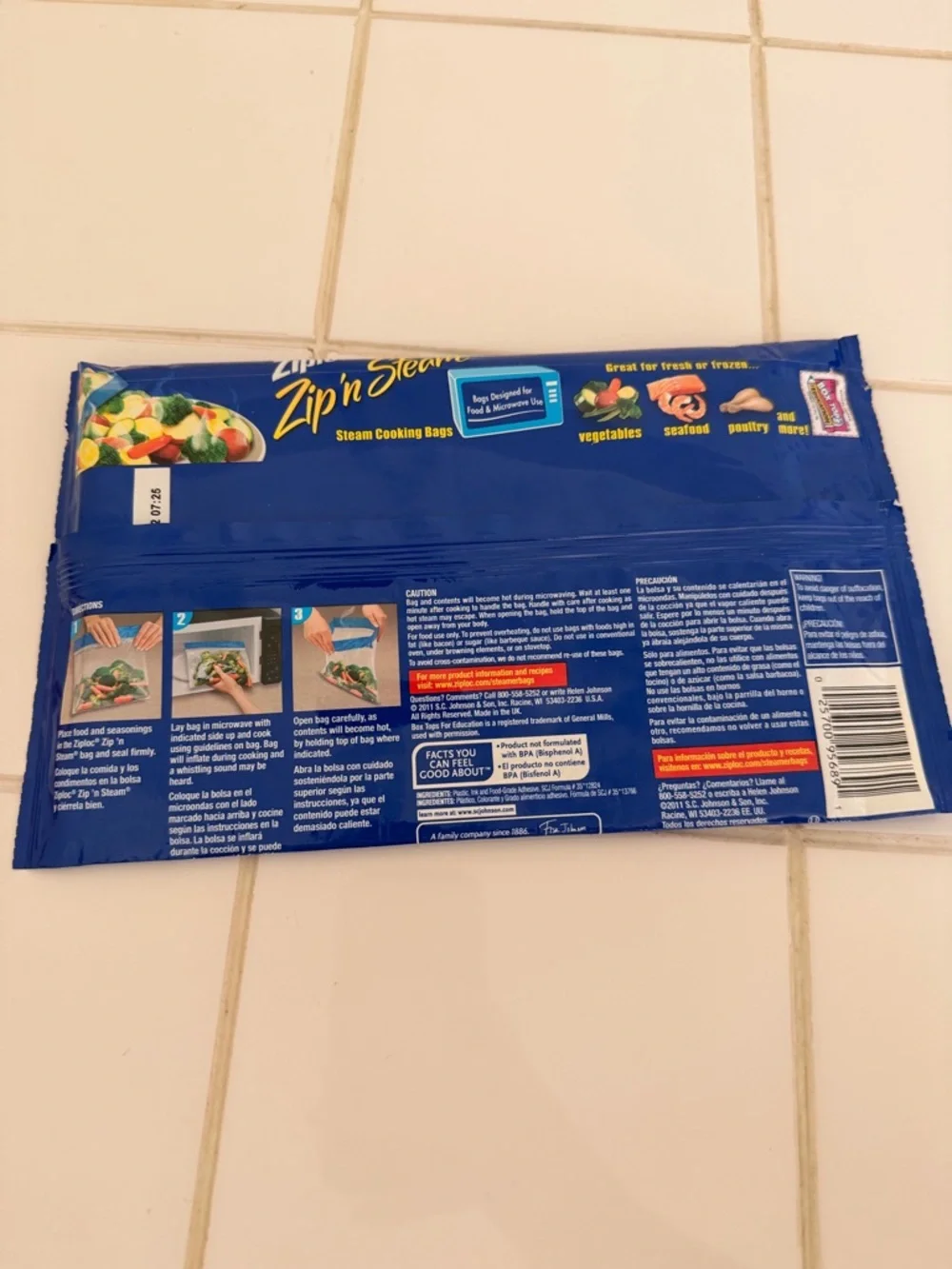 Ziploc Zip 'n Steam Microwave Steam Cooking Bags Sealed New Set of 10 Food Prep
